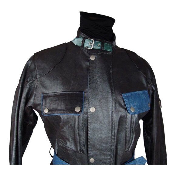 Belstaff $2100.00 Leather Hyena Jacket Blouson Motorcycle Size 42 Made in Italy - Picture 4 of 6